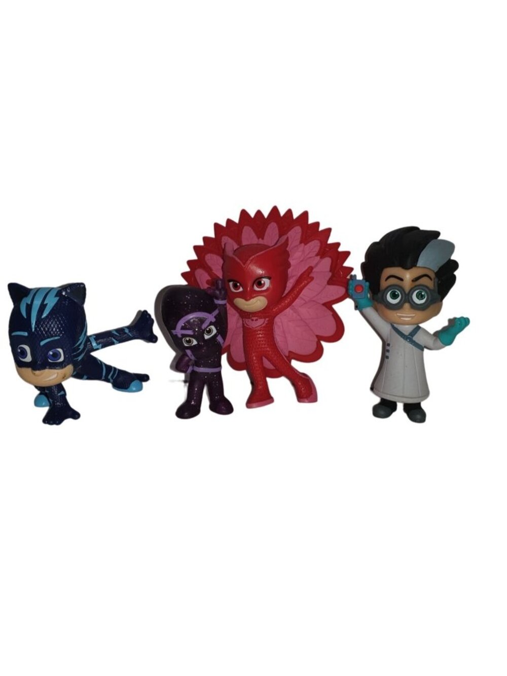 PJ Masks 4 Pc Owlette, Ninjalino, Catboy, and Romeo Figures Deluxe Set 3.5" Lot